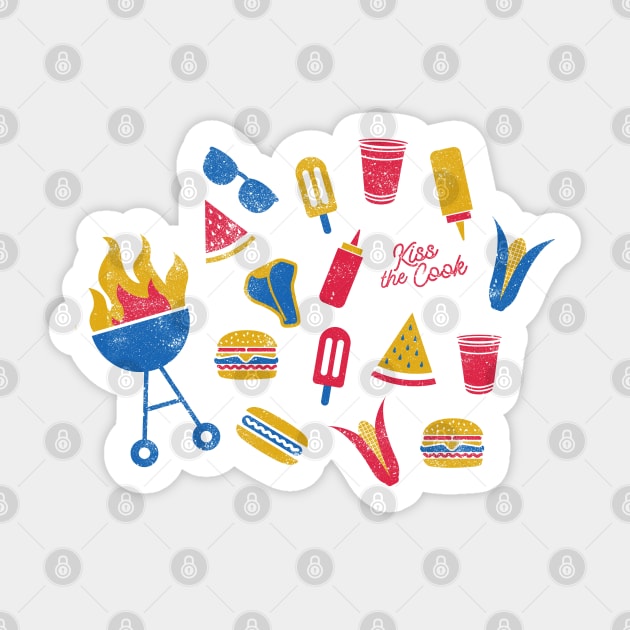 Summer BBQ in Americana Palette Sticker by latheandquill